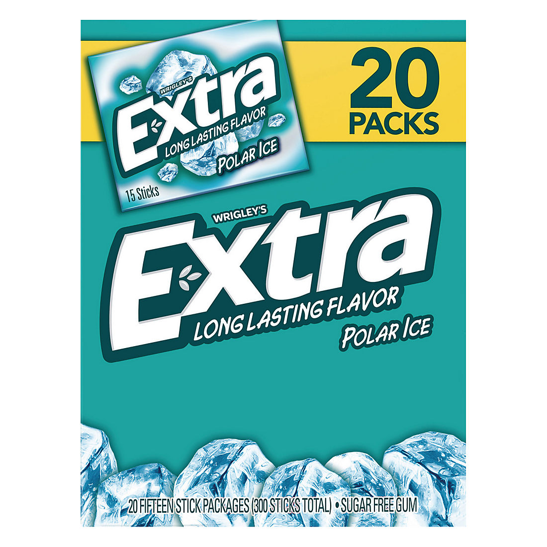 Extra Polar Ice Sugar-Free Mint Chewing Gum, 20 pk.