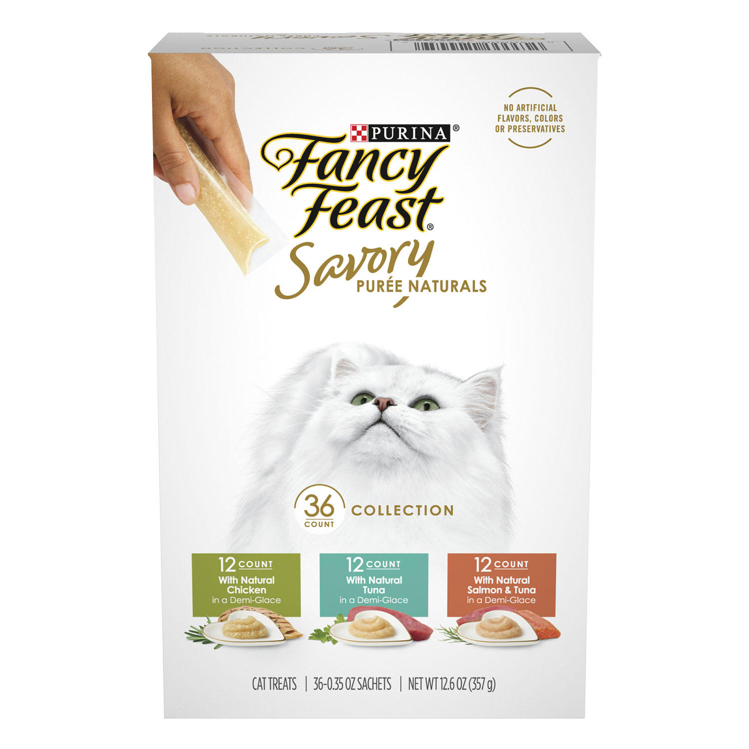 Fancy Feast Savory Puree Pouches, Variety Pack (0.35 oz., 36 ct.)