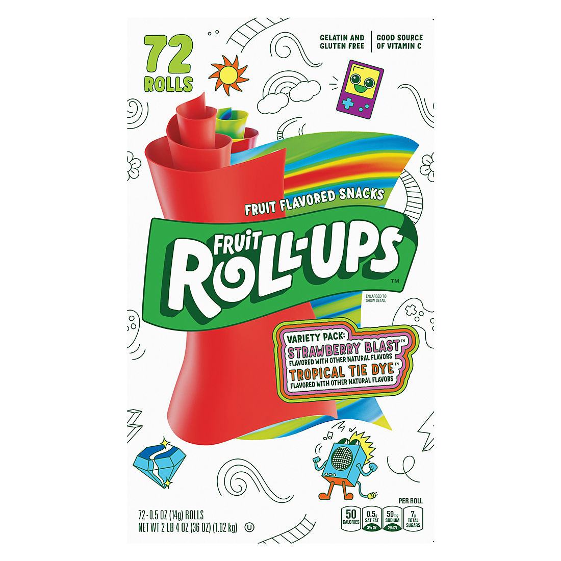 Fruit Roll-Ups Variety Pack, 72 ct.