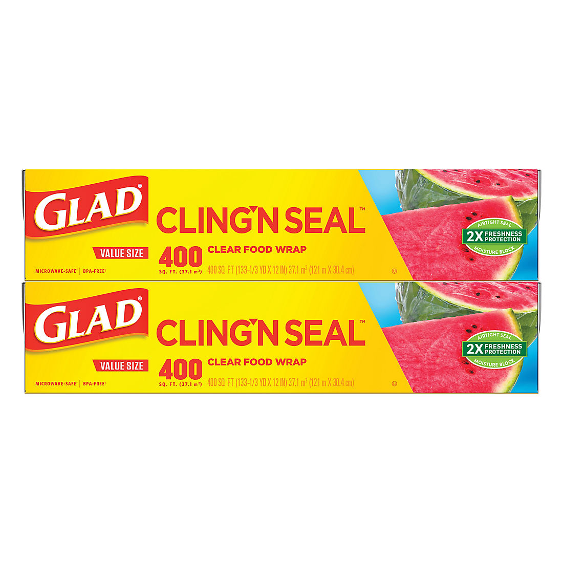 Glad Cling Plastic Wrap, 2 pk./400 sq. ft. - Clear