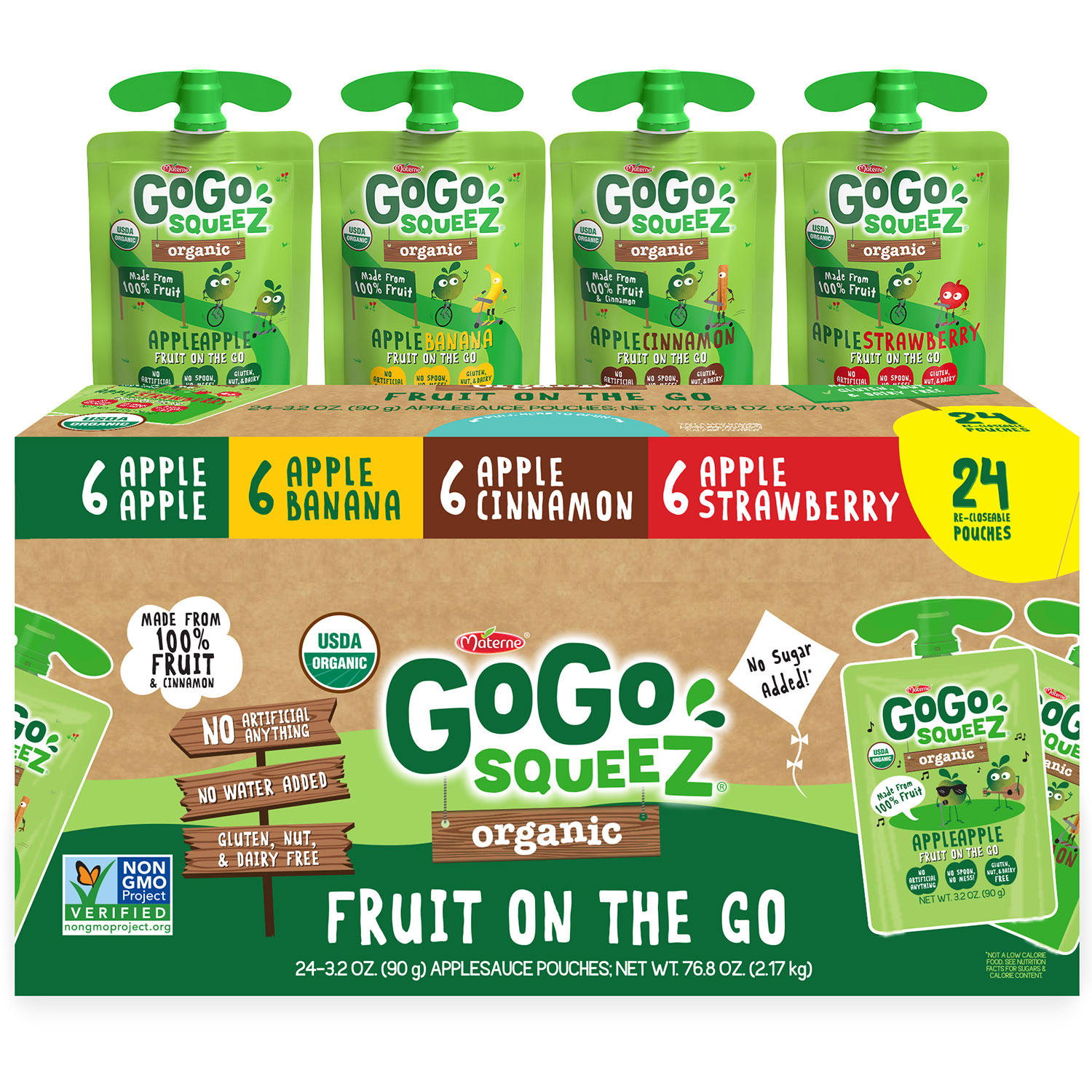 GoGo SqueeZ Organic Variety pack (3.2 oz., 24 ct.)