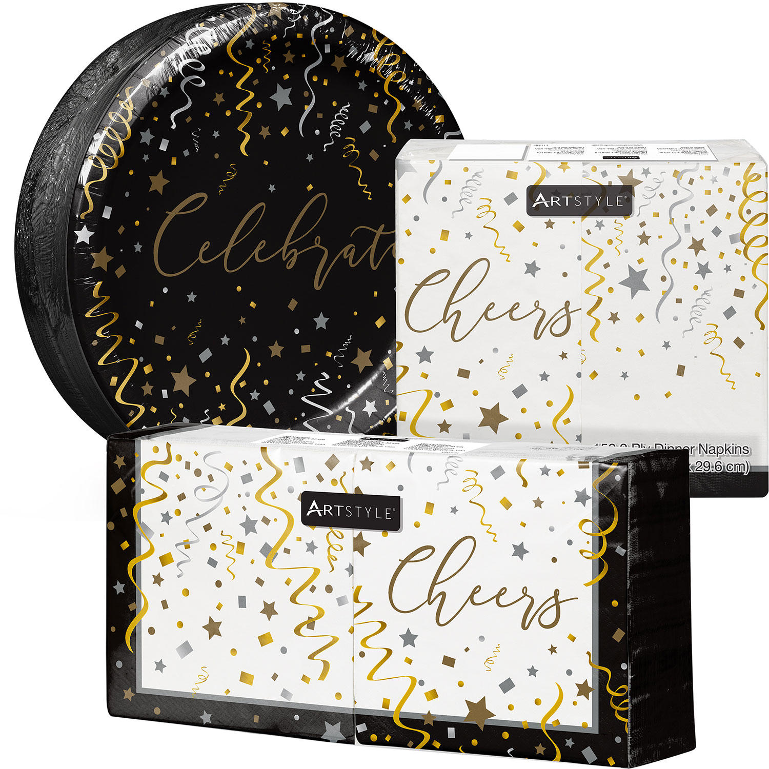 Artstyle Silver and Gold Celebration Party Supplies Kit (435 ct.)