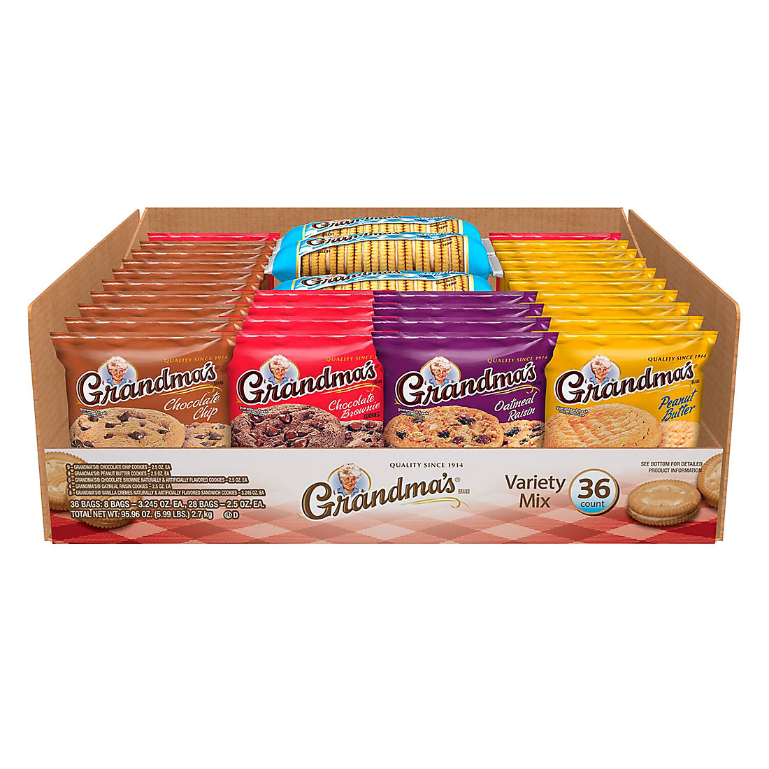 Grandma's Cookies Variety Pack, 36 pk.