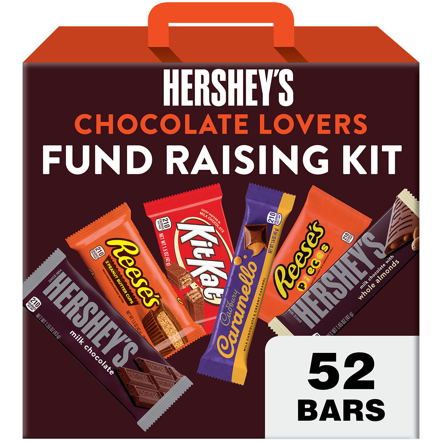 Hershey's Assorted Chocolate and Peanut Butter Flavors Full Size, Individually Wrapped Candy Bulk Fundraising Kit (79 oz., 52 ct.)