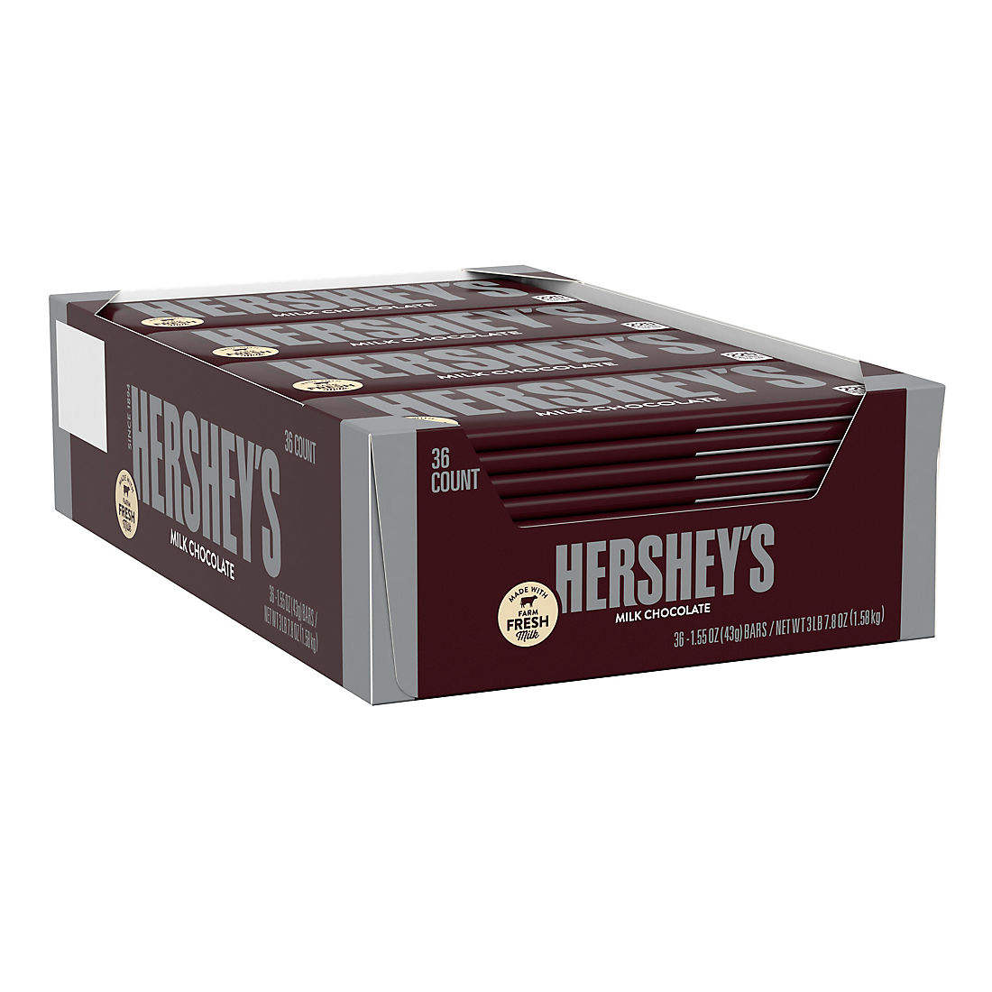 Hershey's Full Size Milk Chocolate Candy Bars Bulk Pack, 36 pk./1.55 oz.