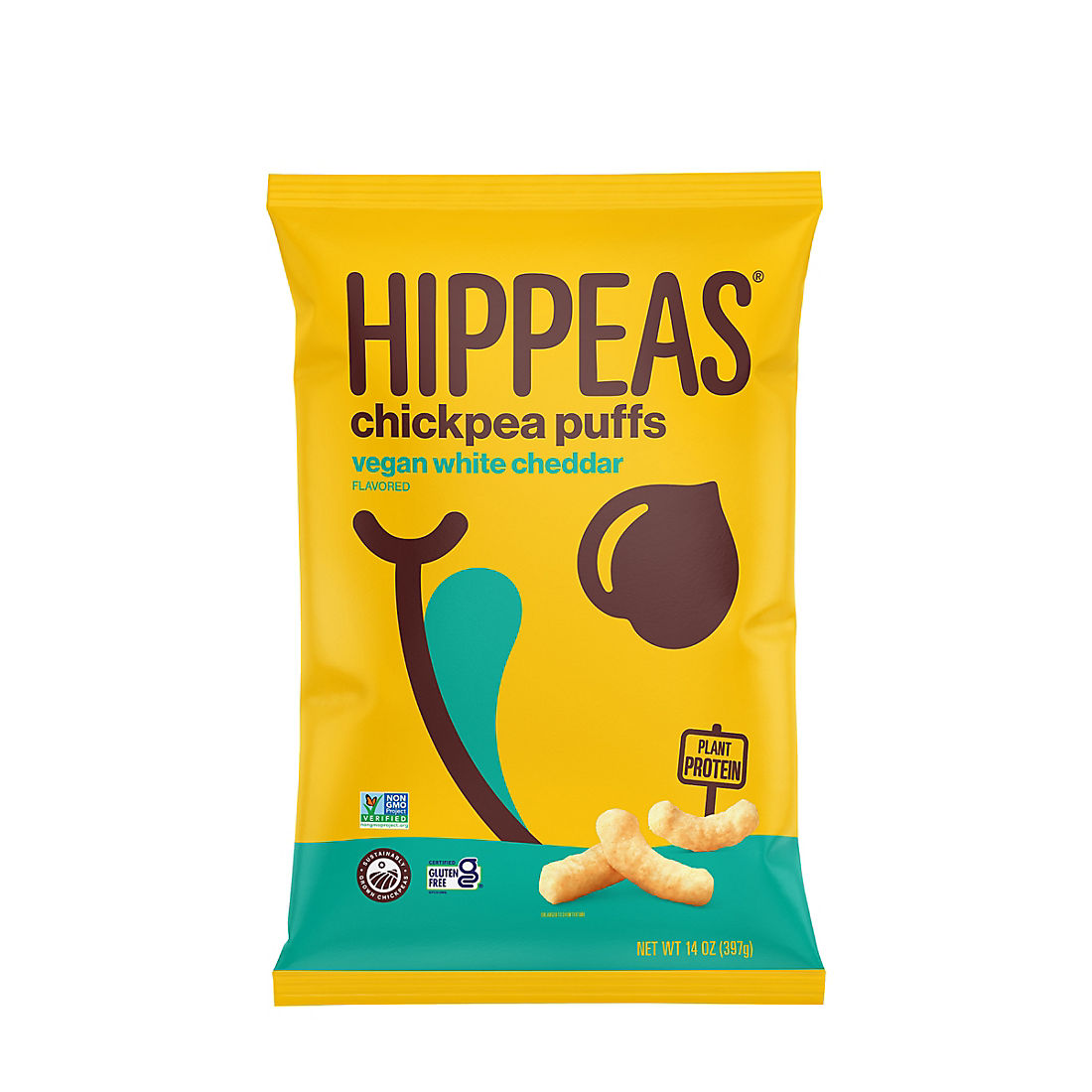 Hippeas Chickpea Cheddar Puffs, 14 oz.