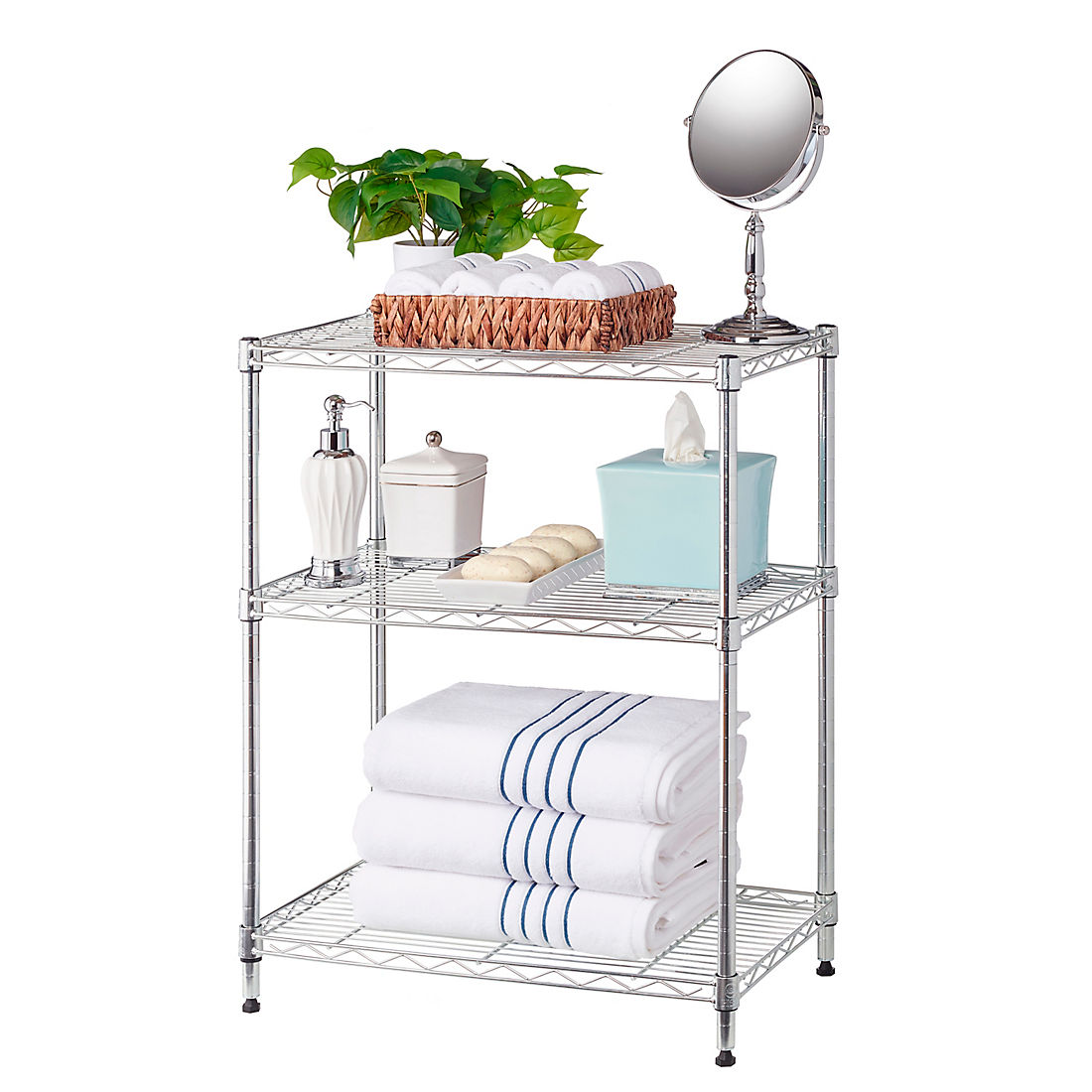 Home Storage Space 3-Tier Rack, 2 pk. - Chrome