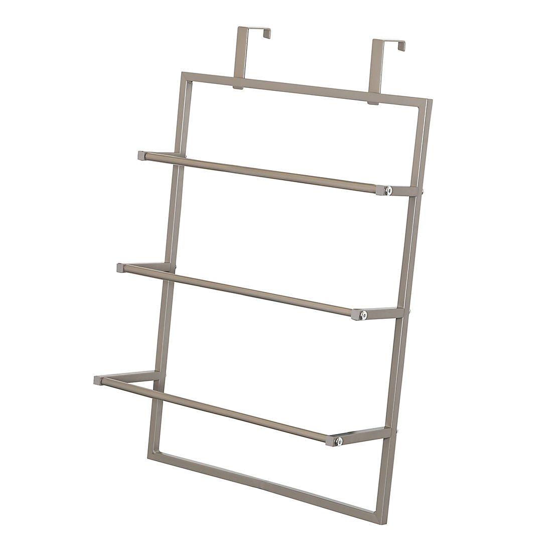 Honey-Can-Do 3-Tier Over-The-Door Steel Bathroom Towel Rack - Gray