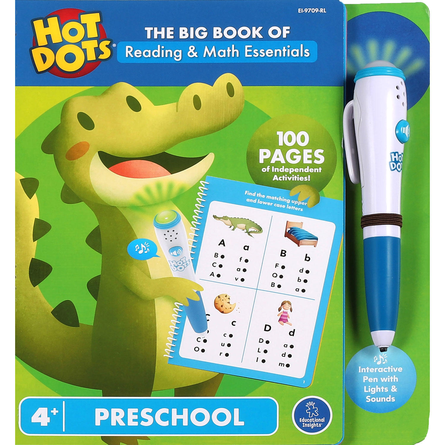 Hot Dots Preschool Reading and Math Essentials Workbook DLX PREK