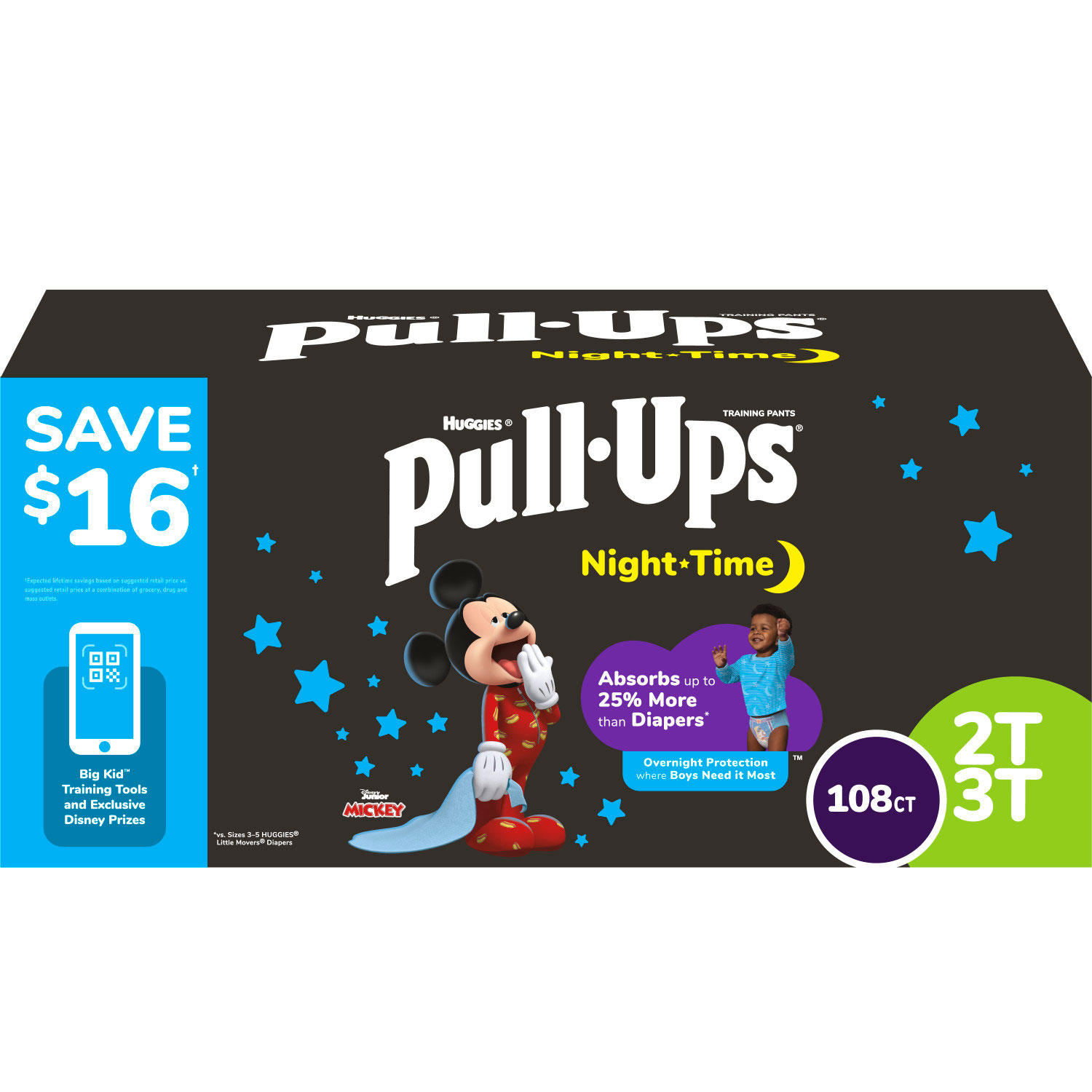 Huggies Pull-Ups Nighttime Training Underwear for Boys (Sizes: 2T-4T)