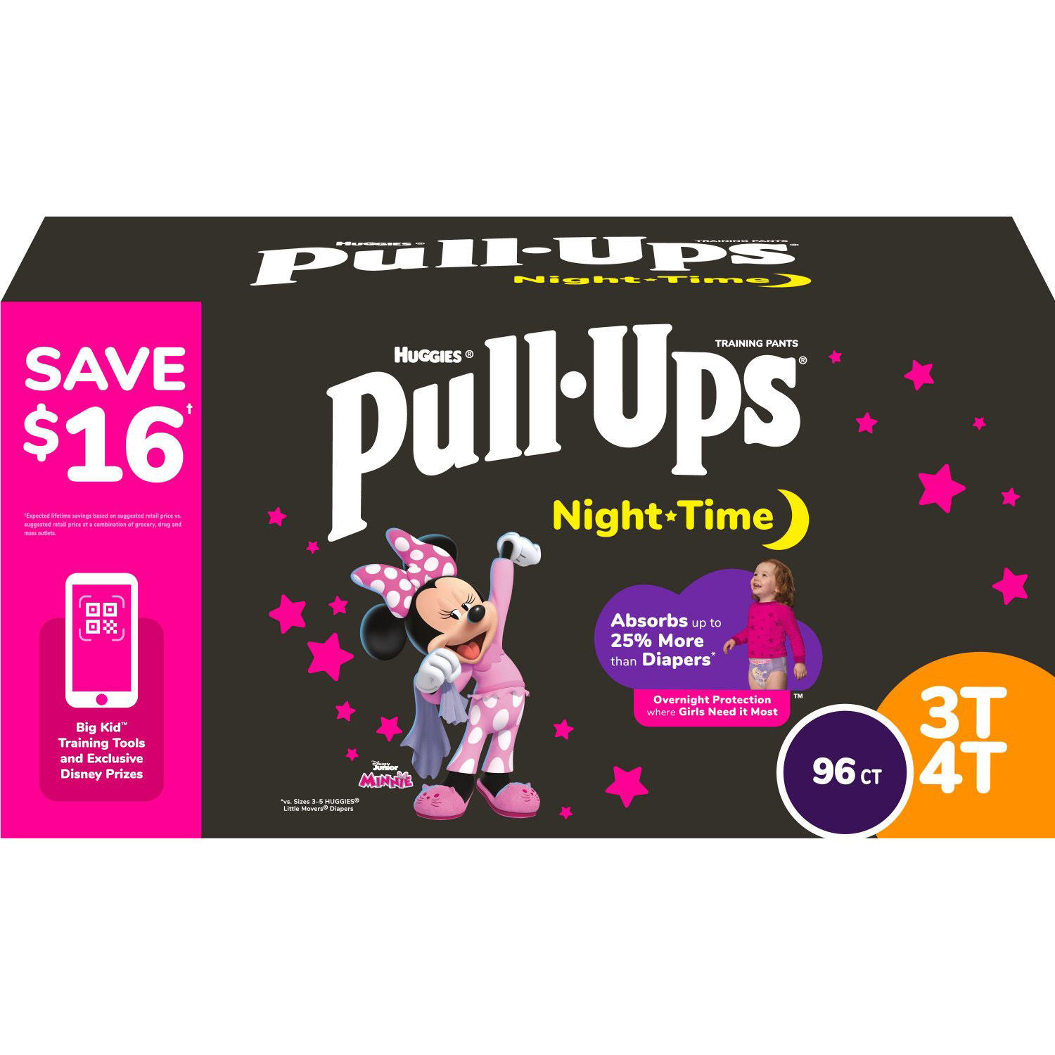 Huggies Pull-Ups Nighttime Training Underwear for Girls (Sizes: 2T-4T)