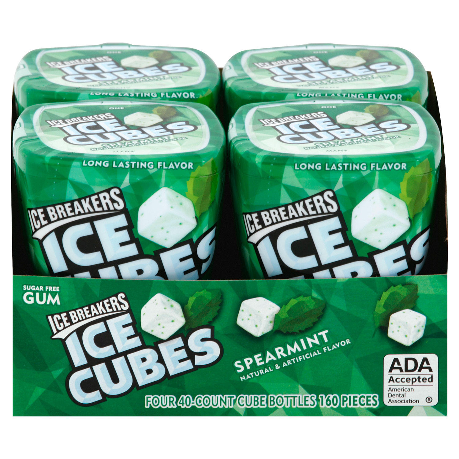 Ice Breakers Ice Cubes Sugar Free Gum, Spearmint (40 ct., 4 pk.)