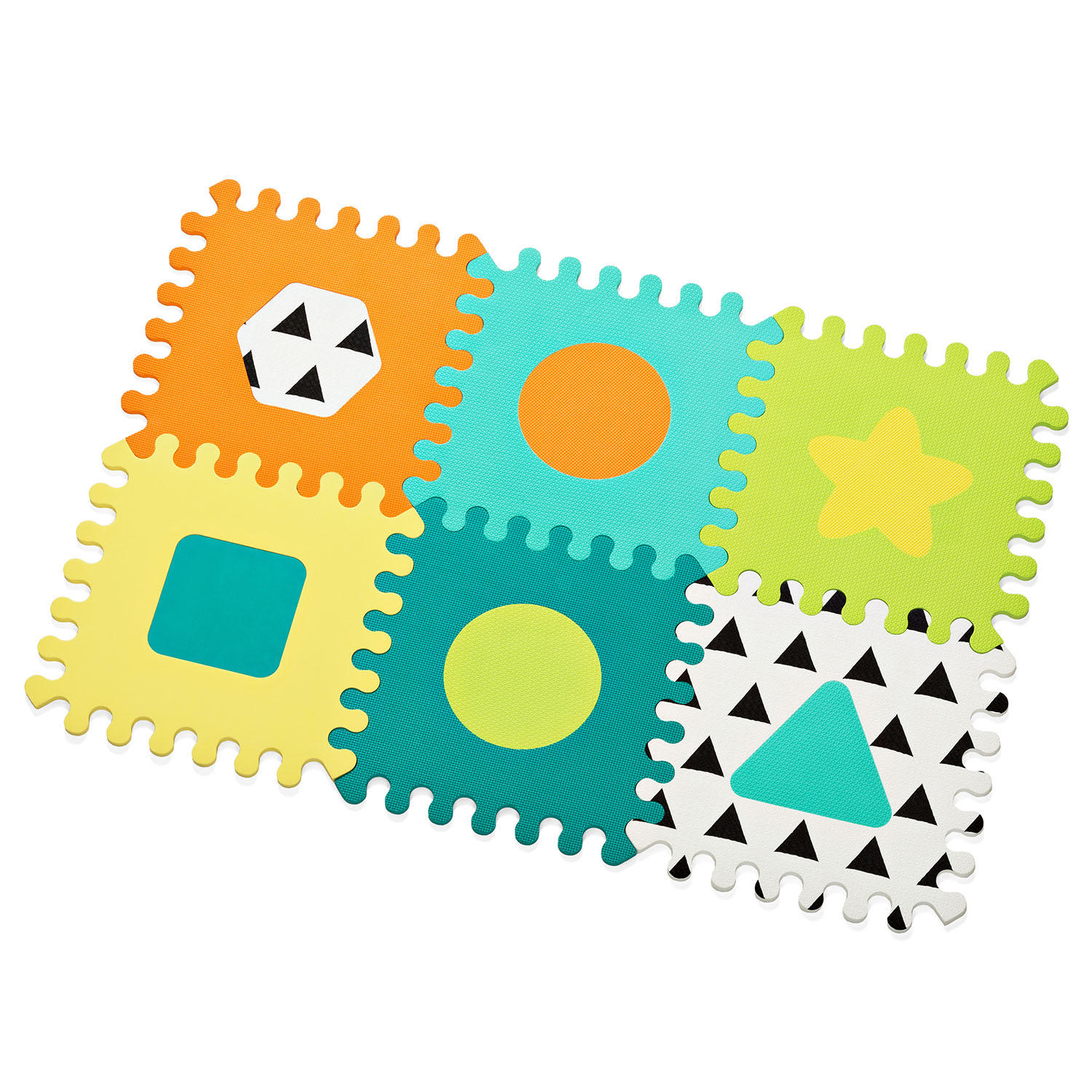 Infantino Soft Foam Puzzle Mat with Pop-Out Shapes, (0-36 Months)