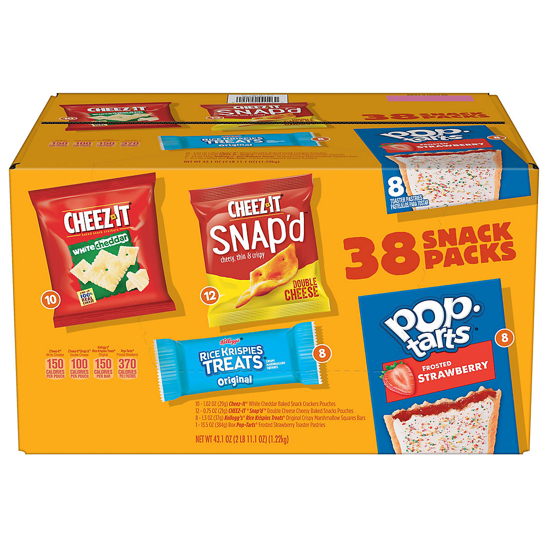 Kellogg's Cheez-It, Pop-Tarts, & Rice Crispies Treats Variety Snack Packs, 38 pk.