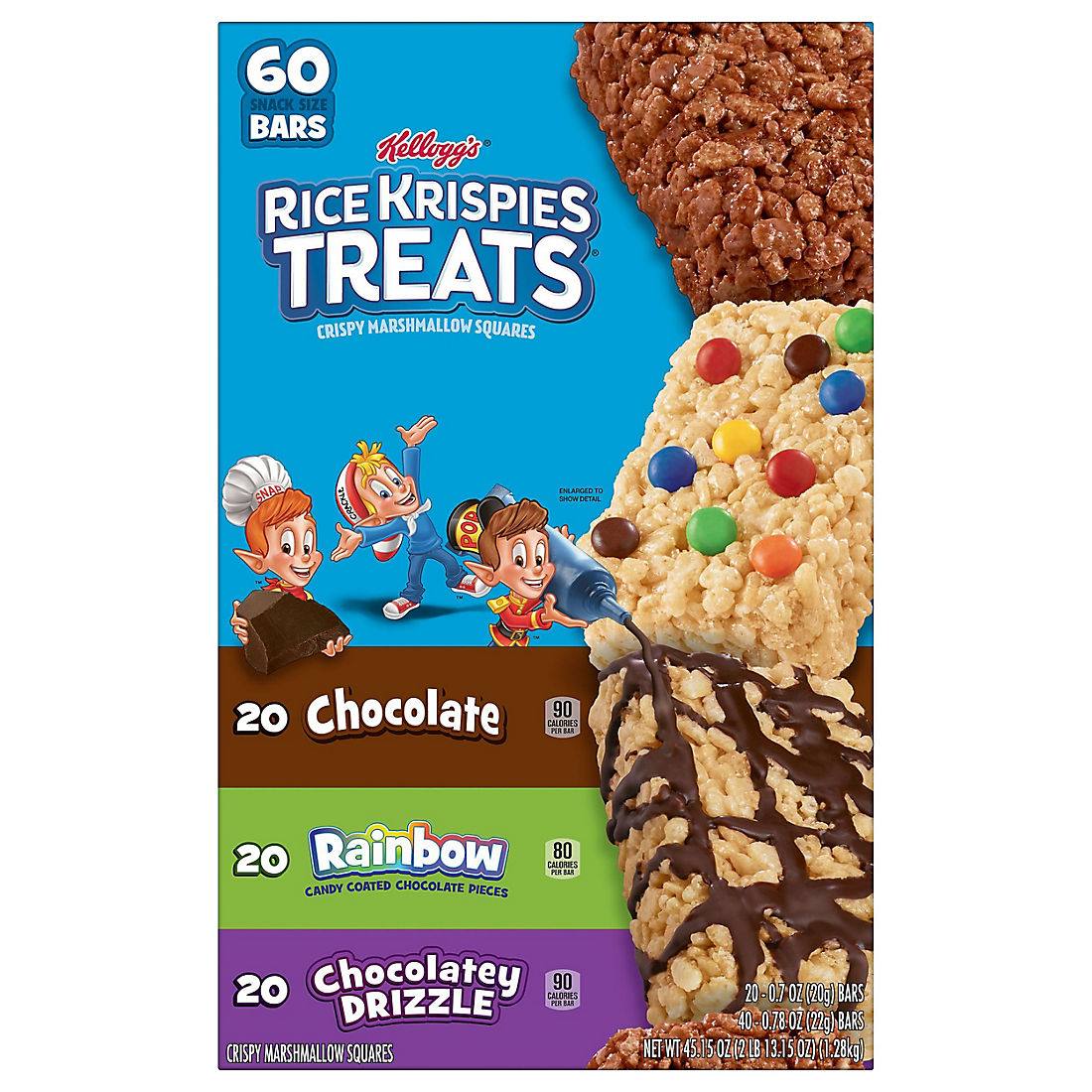 Kellogg's Rice Krispies Treats Marshmallow Snack Bars Variety Pack, 60 ct.