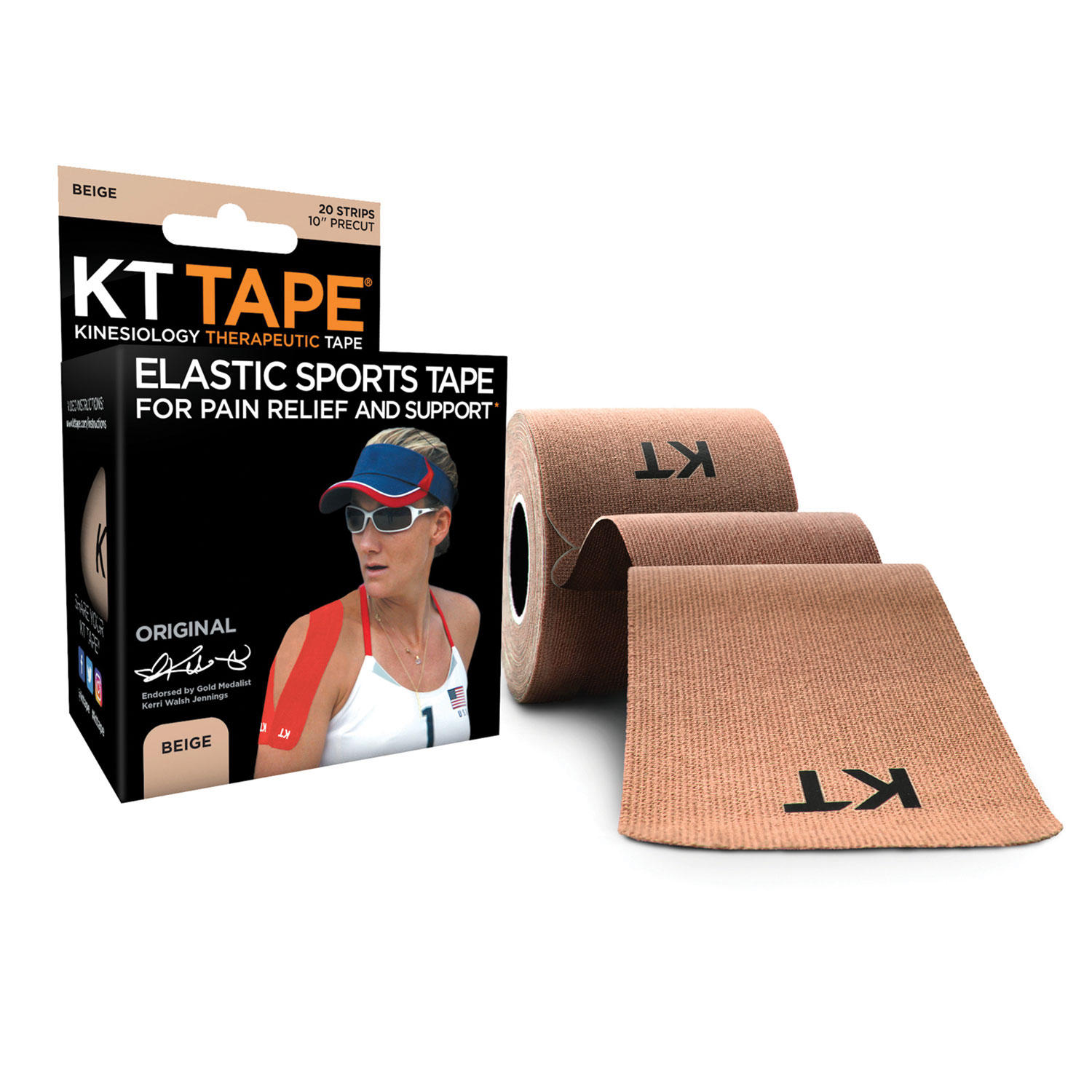 KT Tape Original Cotton Precut Kinesiology Tape, Choose Your Color (20 ct.)
