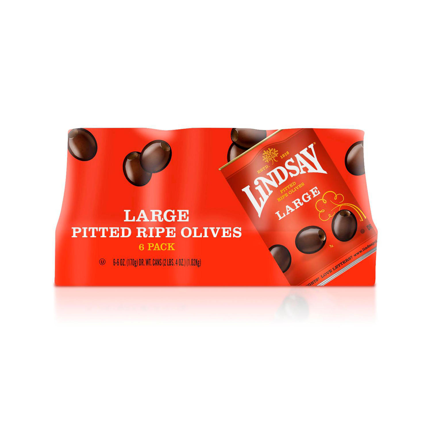 Lindsay Large Pitted Olives (6 oz., 6 pk.)