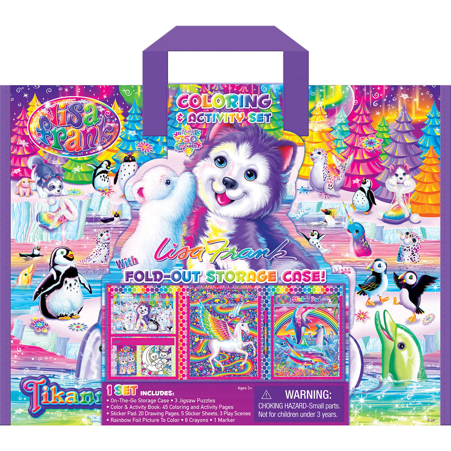 Lisa Frank Coloring and Activity Fold Out Portfolio