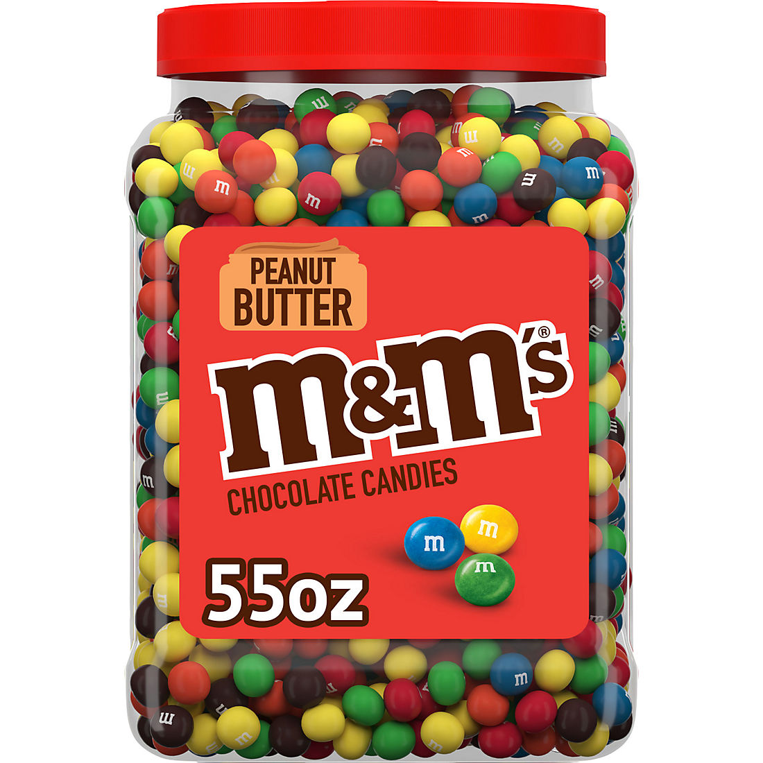 M&M's Chocolate Candy Bulk Jar, Peanut Butter Milk Chocolate Candy, 62 oz.