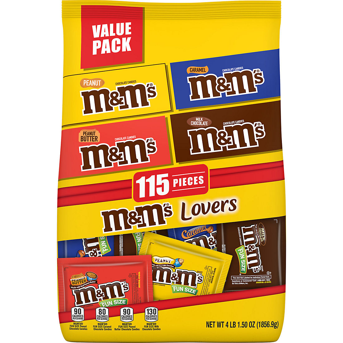 M&M's Lovers Milk Chocolate Fun Size Candy Variety Pack, 115 pk.
