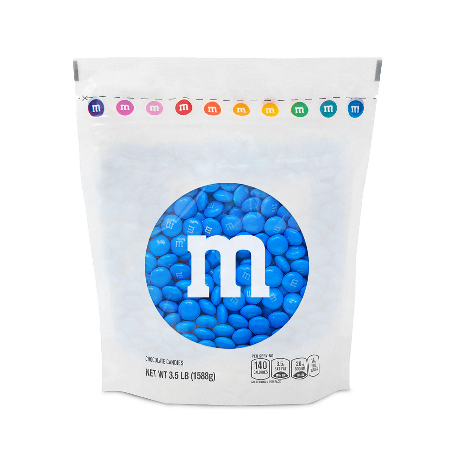 M&M’S Milk Chocolate Blue Bulk Candy in Resealable Pack (3.5 lbs.)