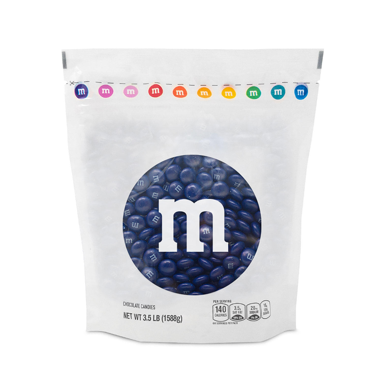 M&M’S Milk Chocolate Dark Blue Bulk Candy in Resealable Pack (3.5 lbs.)