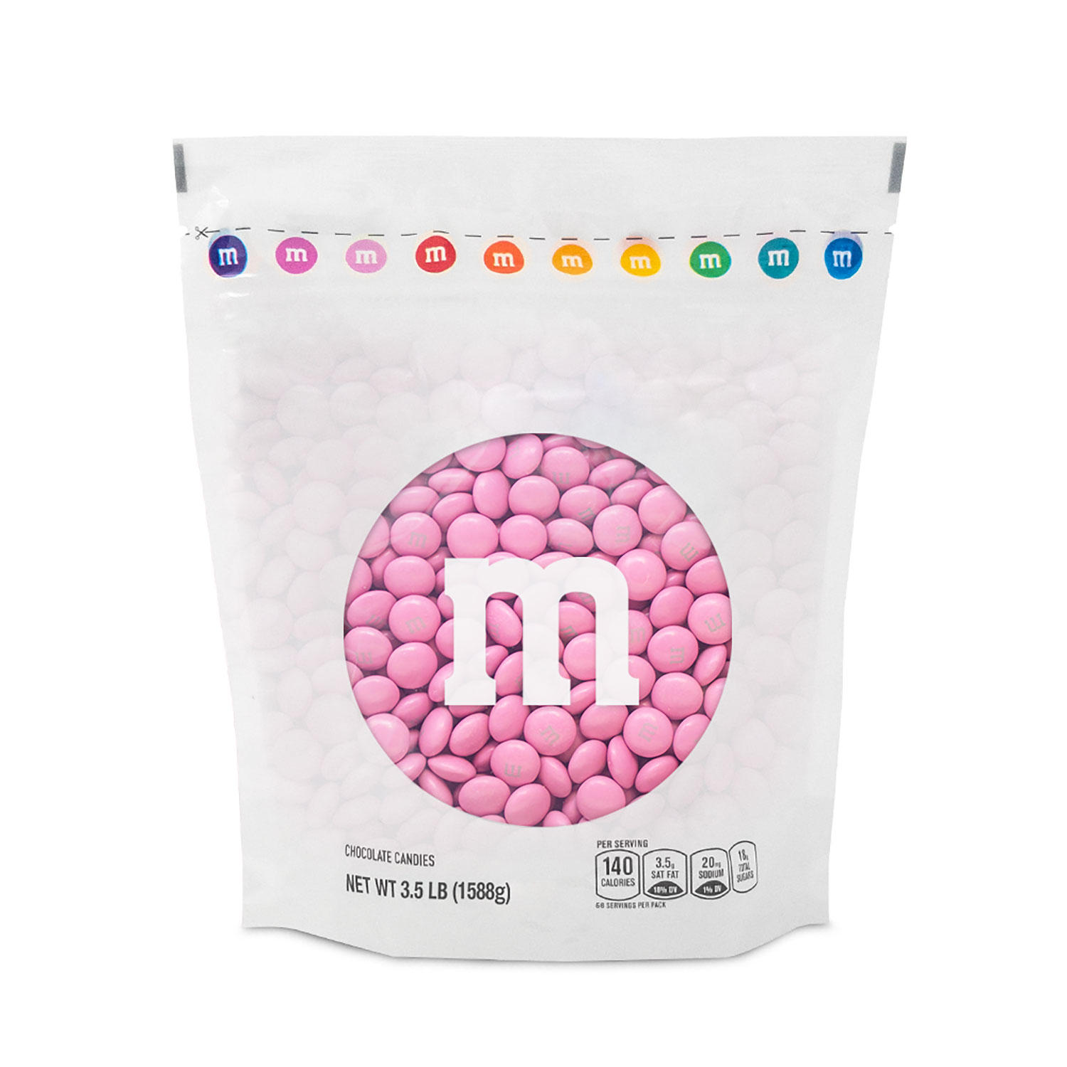 M&M’S Milk Chocolate Pink Candy, Bulk Candy in Resealable Pack (3.5 lbs.)