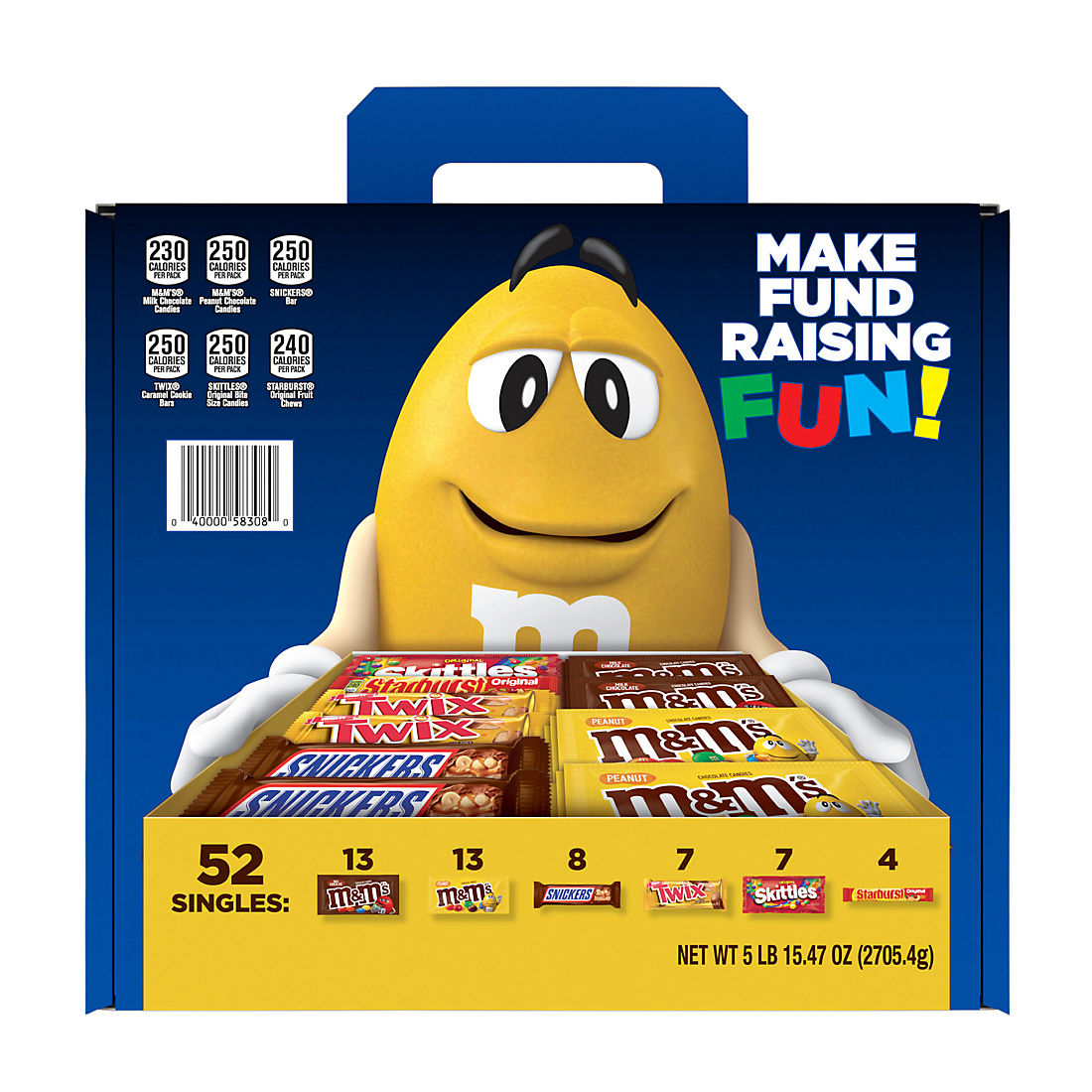 M&M's, Skittles, Snickers, Twix & Starburst Fundraiser Candy Bulk Variety Pack, 52 pk.
