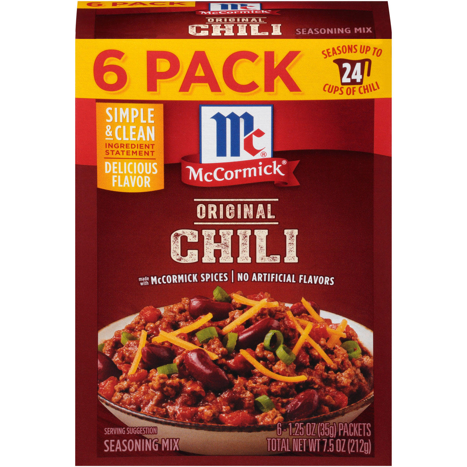 McCormick Chili Original Seasoning Mix (1.25 oz., 6 pk.)