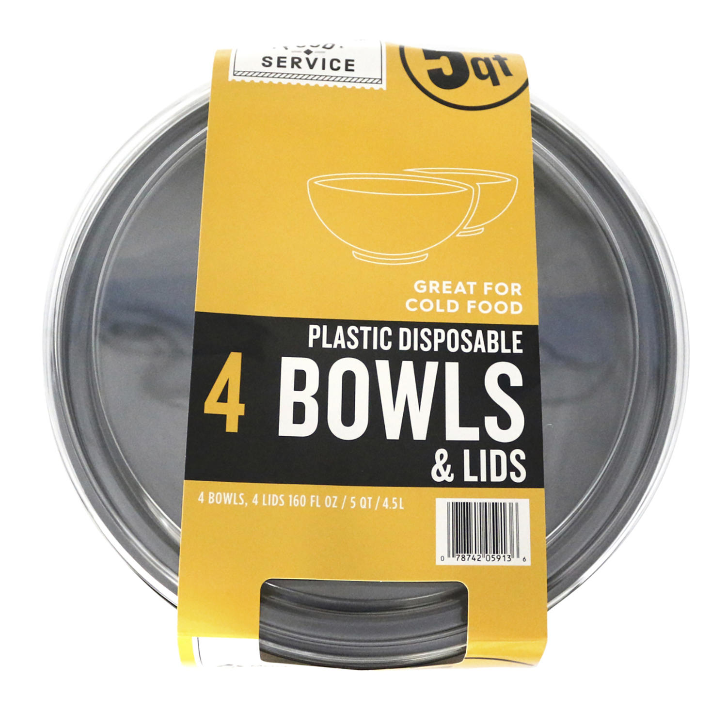 Member's Mark 5-qt. Plastic Disposable Bowl & Lid Set (4 pk.)