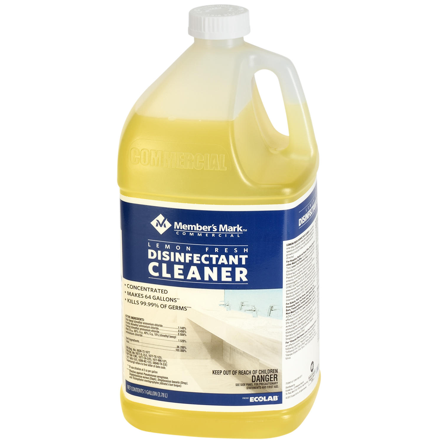 Member's Mark Commercial Lemon Fresh Disinfectant Cleaner, 1 gal. (Choose Pack Size)