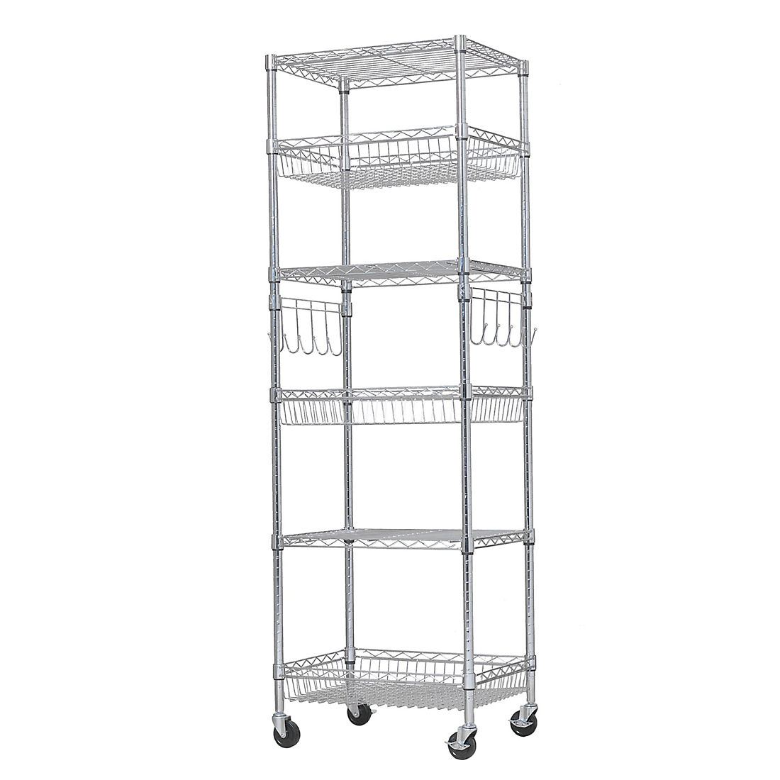 Berkley Jensen 24" 6-Shelf Steel Rack - Chrome
