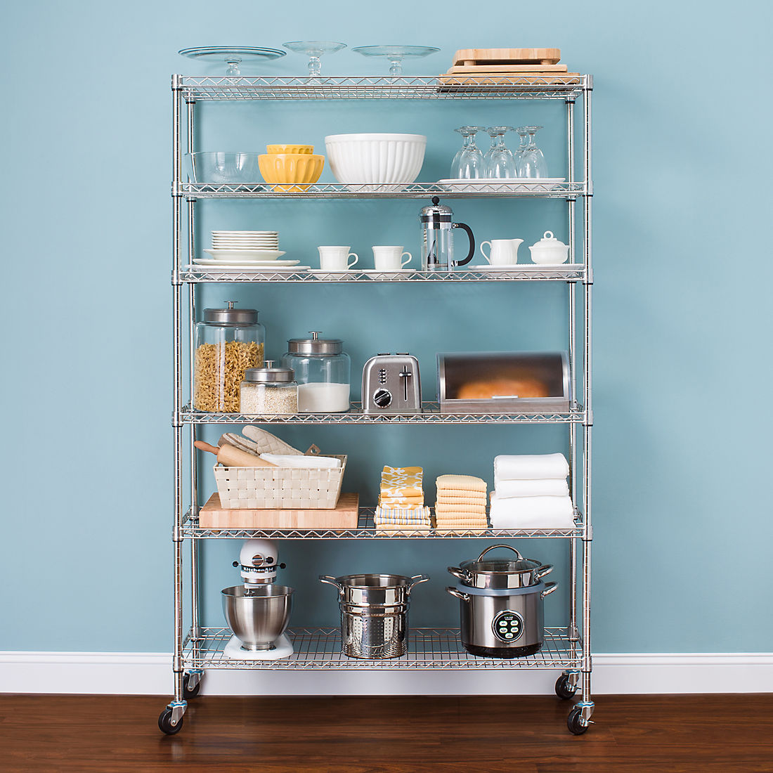 Berkley Jensen 48" 6-Shelf Steel Rack - Chrome