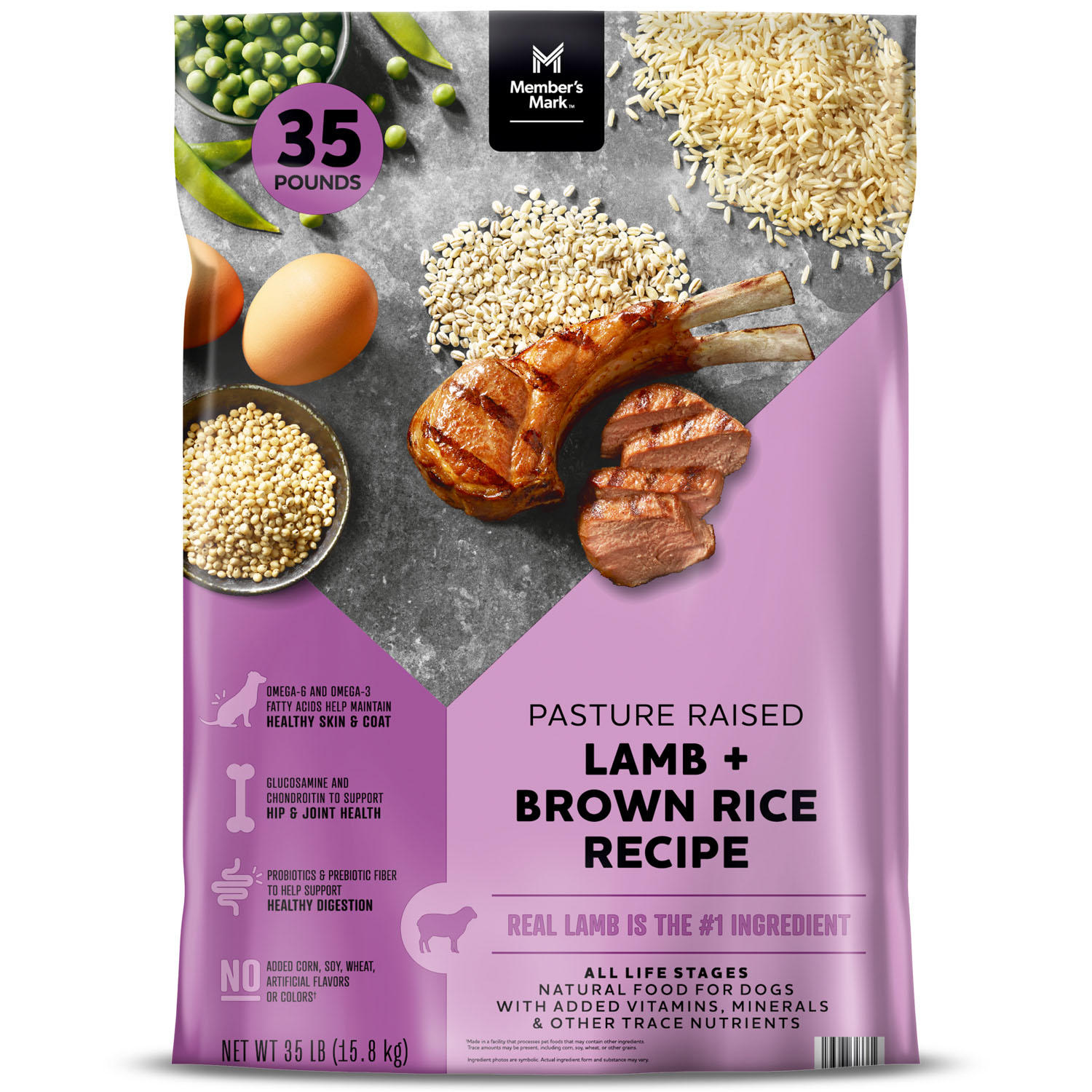 Member's Mark Pasture Raised Lamb + Brown Rice Recipe Dry Dog Food (35 lbs.)