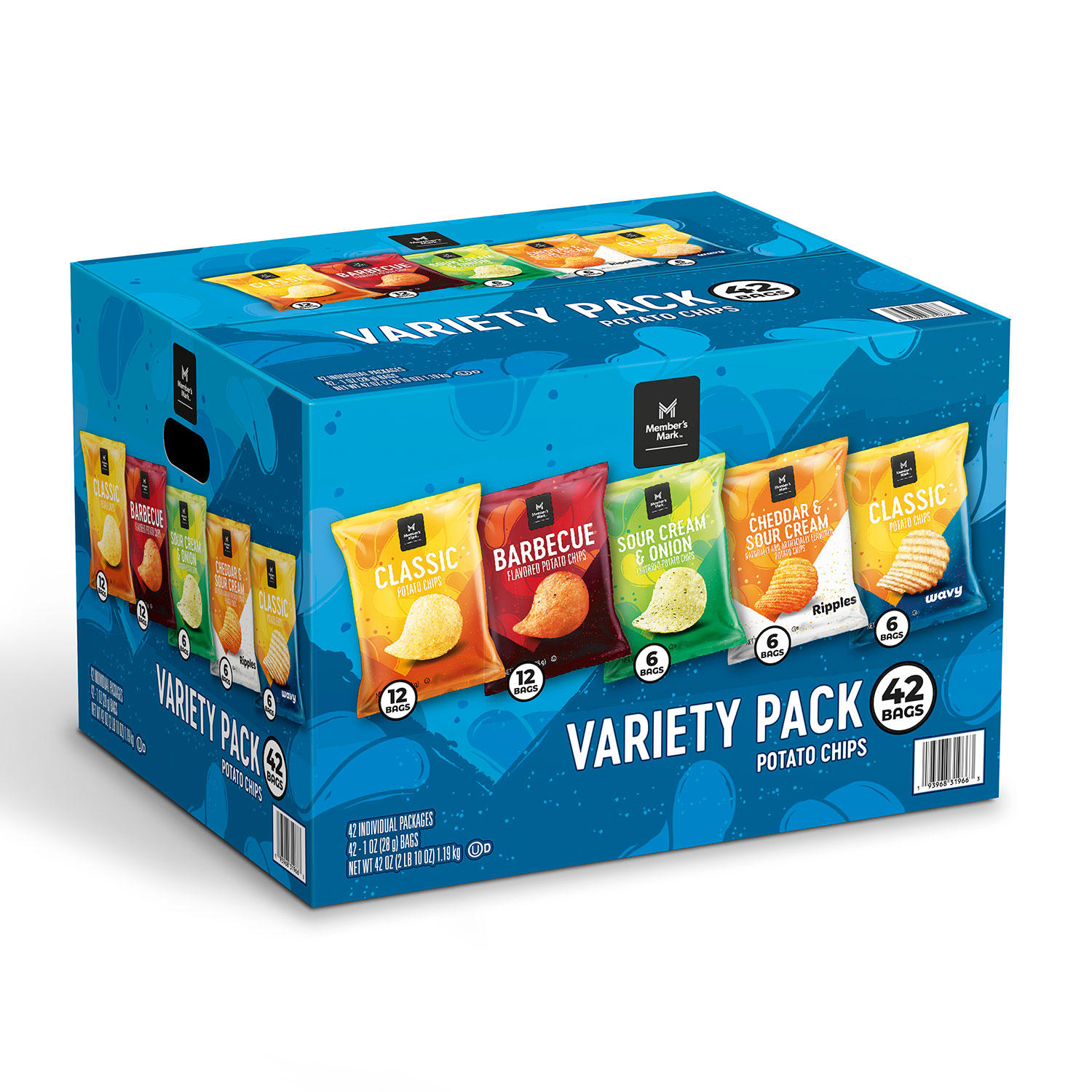 Member's Mark Potato Chips Variety Pack (1 oz., 42 ct.)