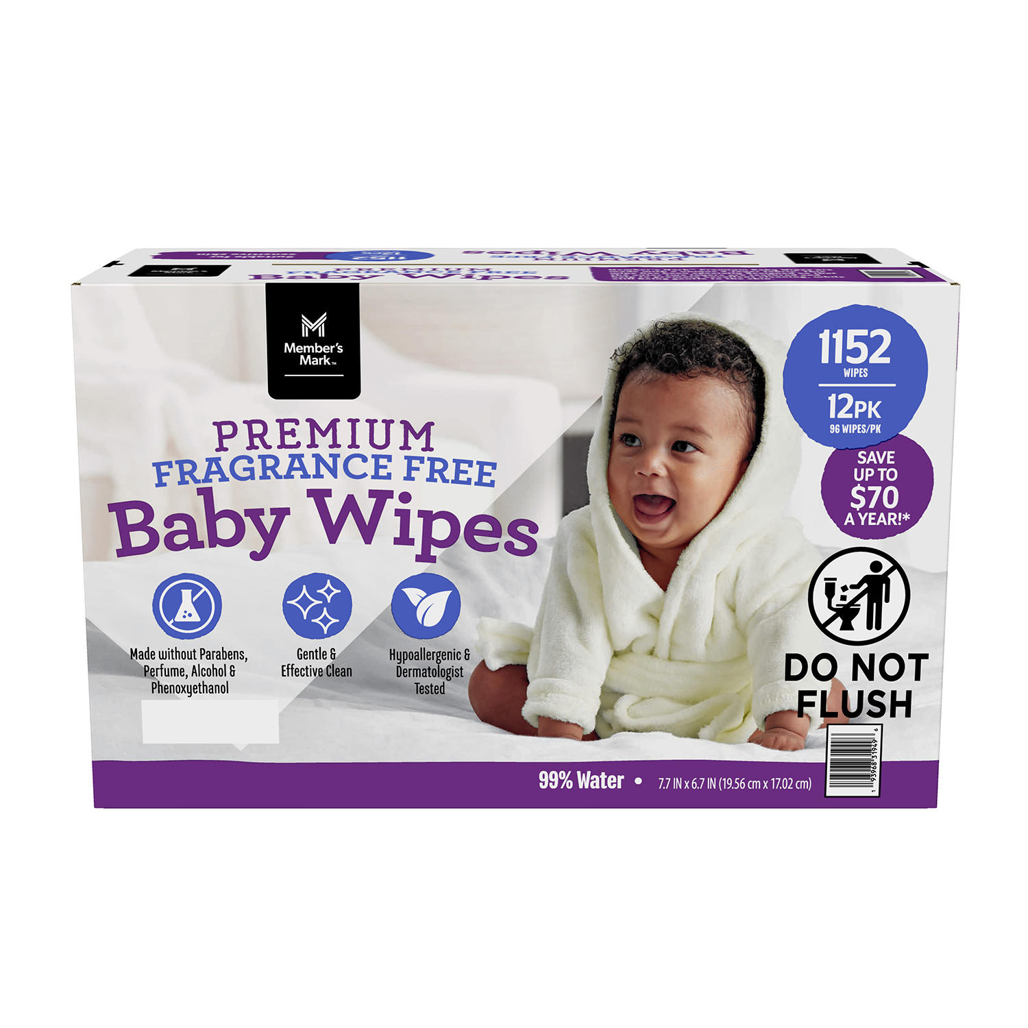 Member's Mark Premium Fragrance-Free Baby Wipes (1152 ct.)