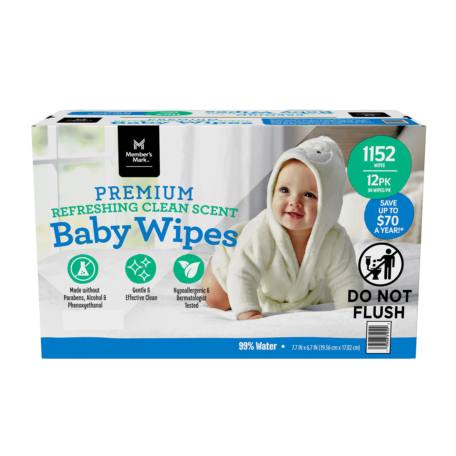 Member's Mark Premium Refreshing Clean Scented Baby Wipes (1152 ct.)