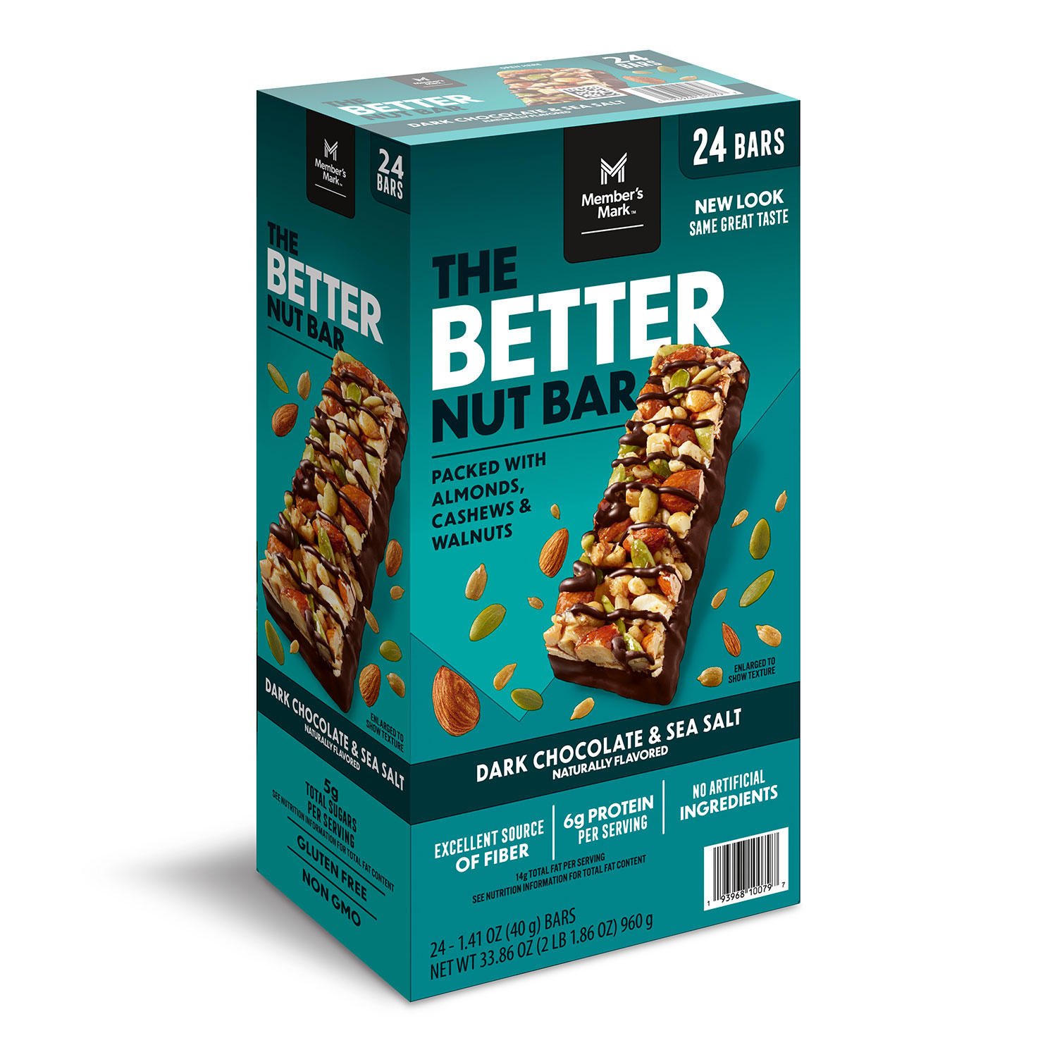 Member's Mark The Better Nut Bar, Dark Chocolate and Sea Salt (24 ct.)