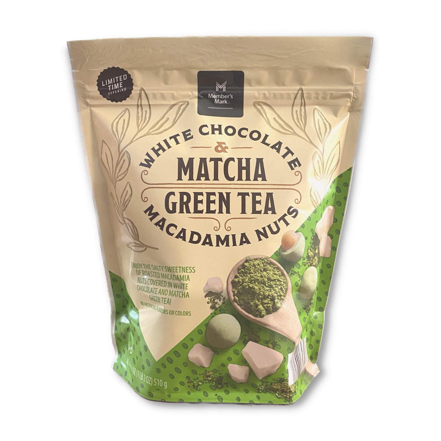 Member's Mark White Chocolate and Matcha Green Tea Covered Macadamia Nuts (18 oz.)