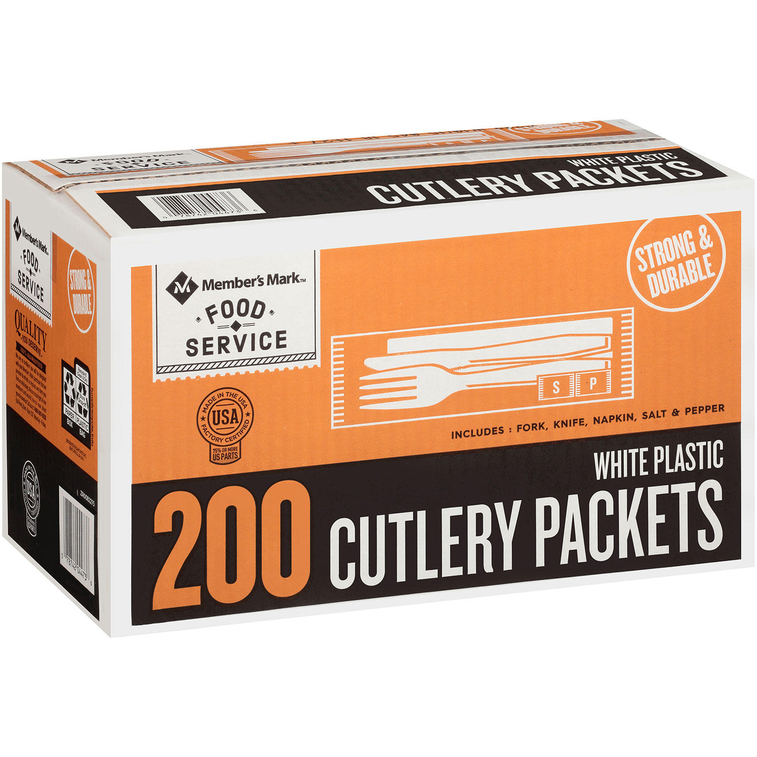Member's Mark White Plastic Cutlery Packets (200 ct.)