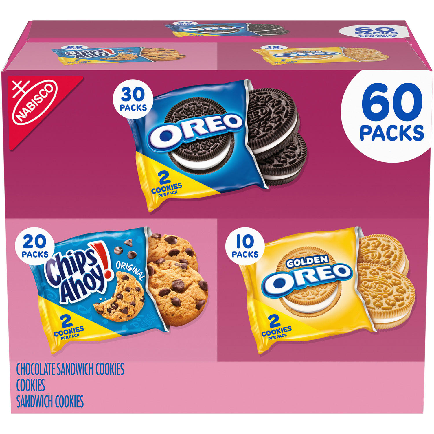 Nabisco Sweet Treats Cookie Variety Pack, OREO and CHIPS AHOY! (60 pk.)