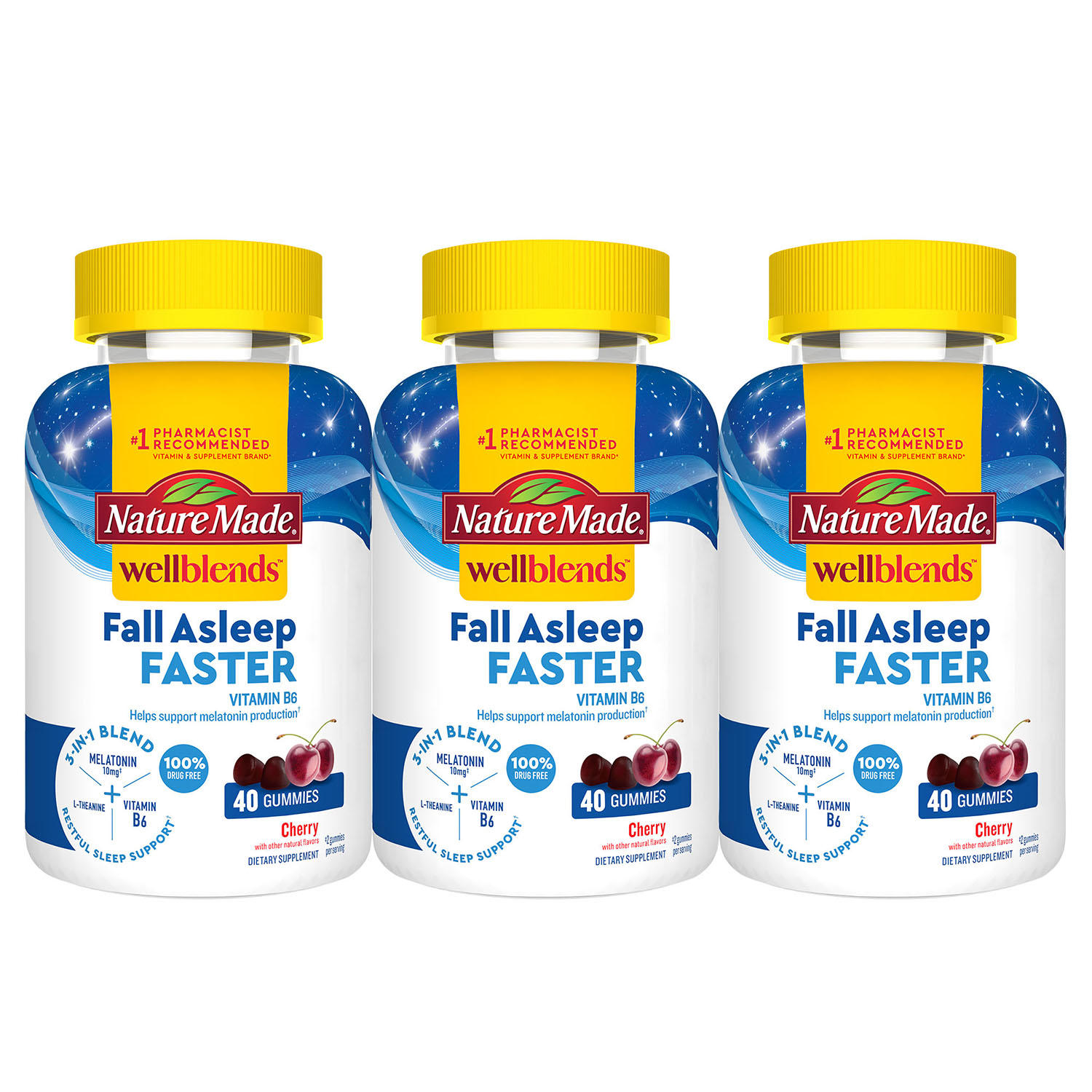 Nature Made WellBlends Fall Asleep Faster Gummies (3 pk., 40 ct./pk.)