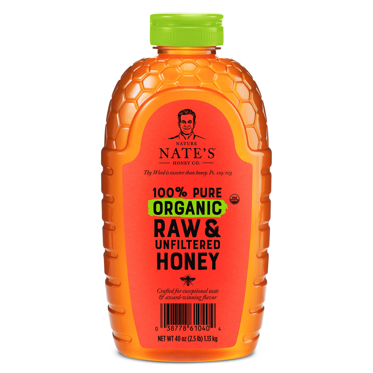 Nature Nate's 100% Organic Pure Raw and Unfiltered Honey (40 oz.)