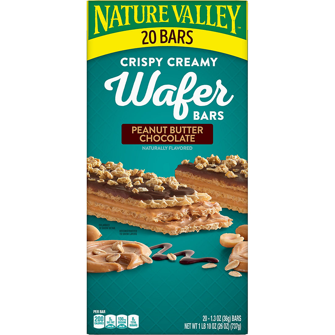 Nature Valley Peanut Butter Crispy Creamy Wafer Bars, 20 ct.