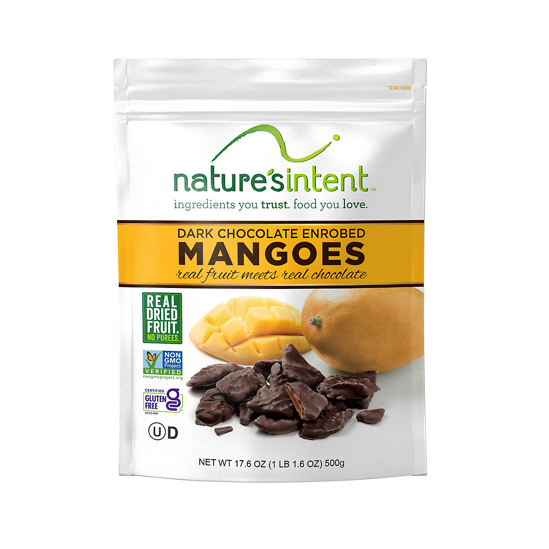 Nature's Intent Dark Chocolate Covered Mangoes, 17.6 oz.