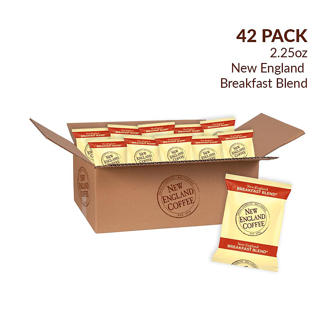 New England Coffee Breakfast Blend Coffee Individual Packs, 42 pk./2.25 oz.