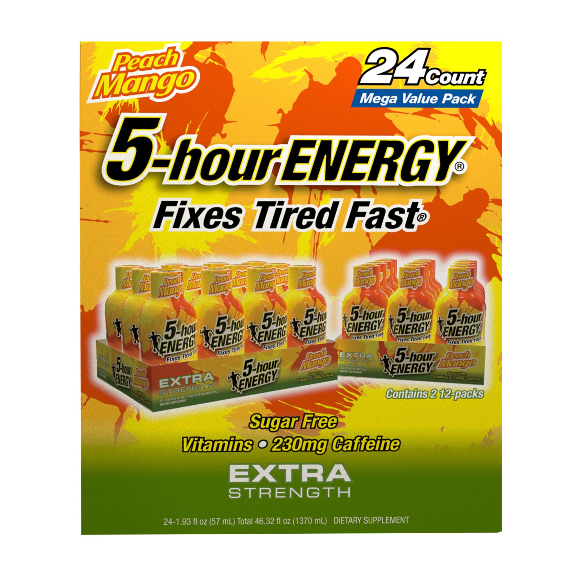 5 Hour Energy Extra Strength Peach Mango, 24 pk.