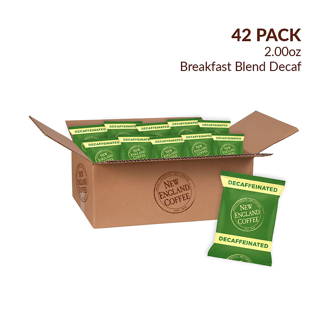 New England Coffee Decaffeinated Blend Individual Packs, 42 pk./2 oz.