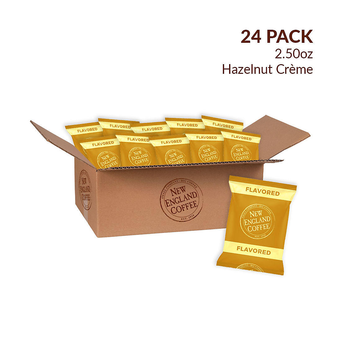 New England Coffee Hazelnut Creme Coffee Individual Packs, 24 pk./2.5 oz.