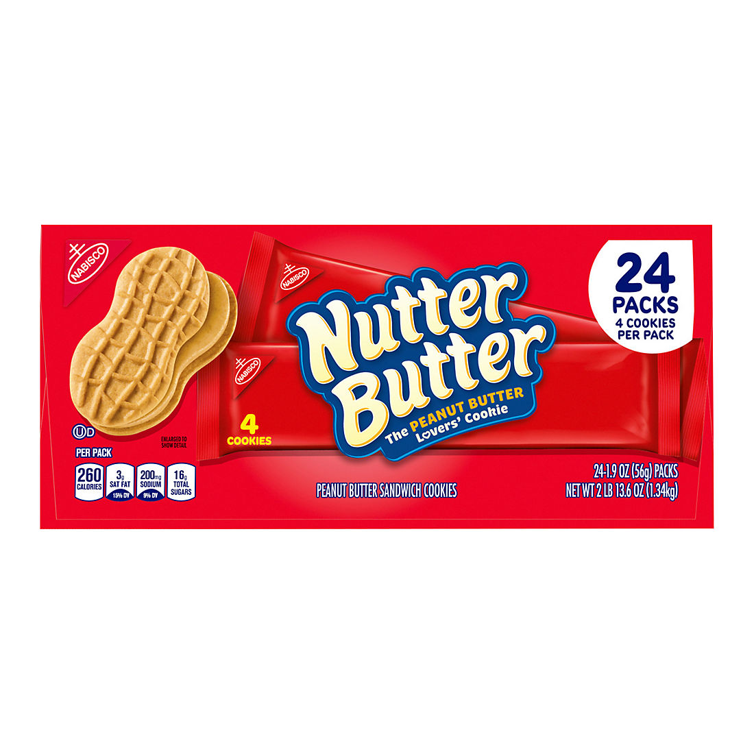 Nutter Butter Peanut Butter Sandwich Cookie Snack Packs, 24 pk.